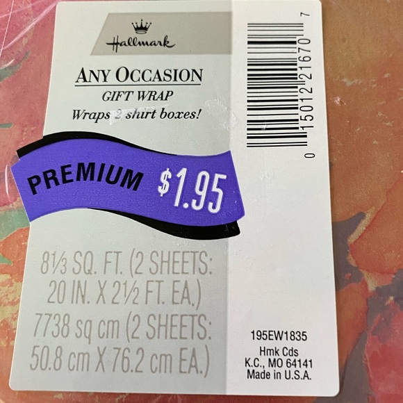 More Vintage 90’s HALLMARK Gift Wrap: Floral in Abstract Metallic Beauty - Picture 3 of 3